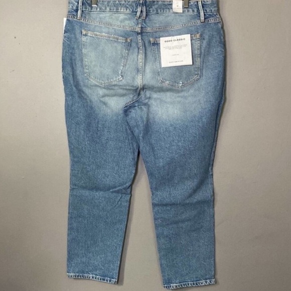 GOOD AMERICAN Distressed Straight Leg Jean Good Weekender NWT Size 14 - Picture 2 of 6